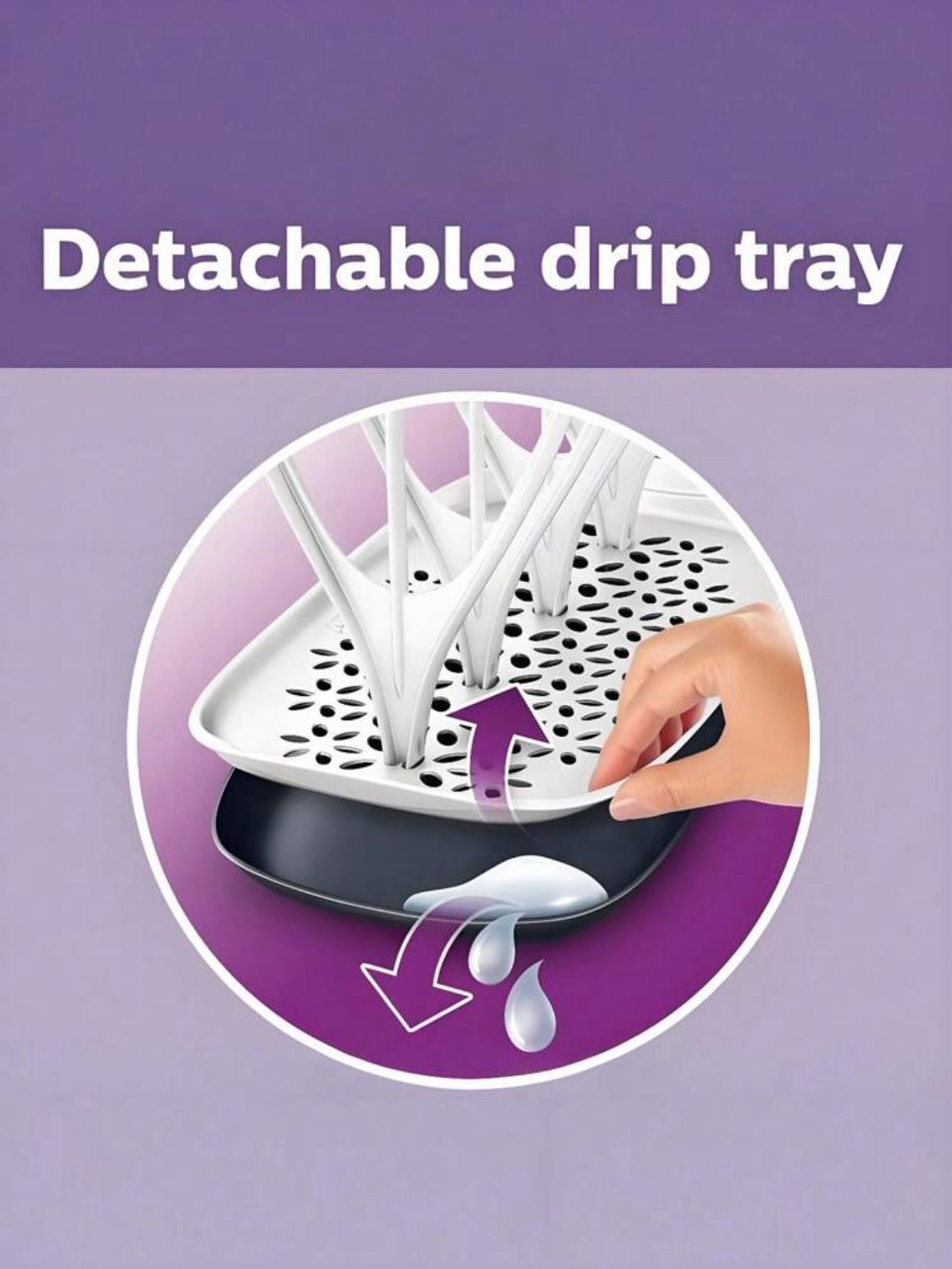 Egouttoir pour biberons compact et élégant: jusqu'à 8 biberons